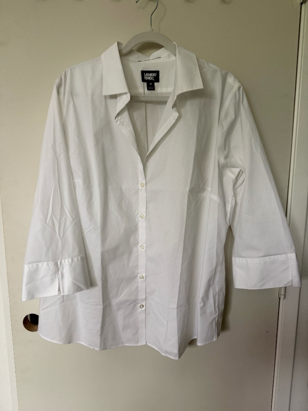 Lands End White Blouse, Size 18